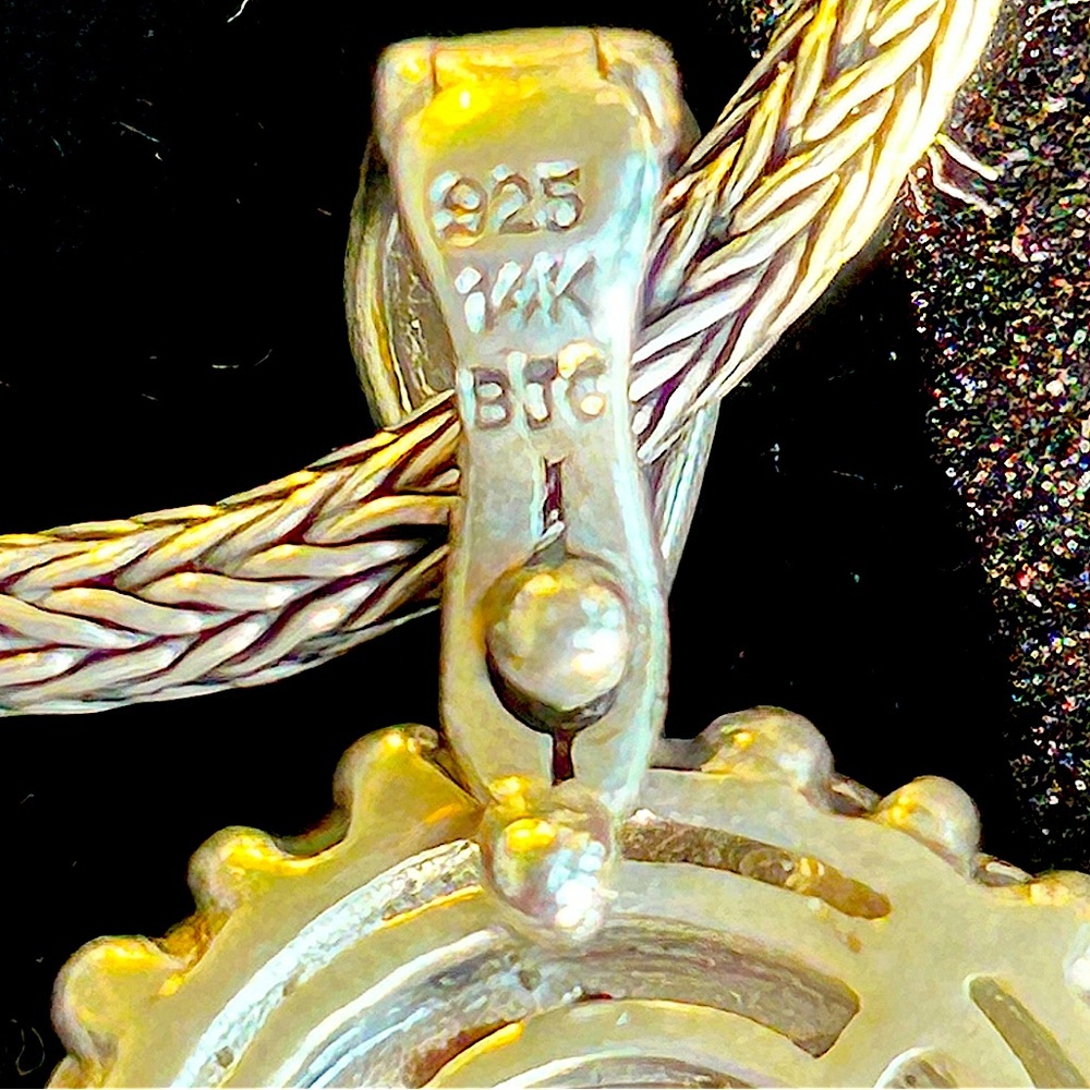 Vintage Samuel B.(Benham)Necklace & Ring Citrine&Diamonds set in 925 & 14K Gold - Picture 11 of 17